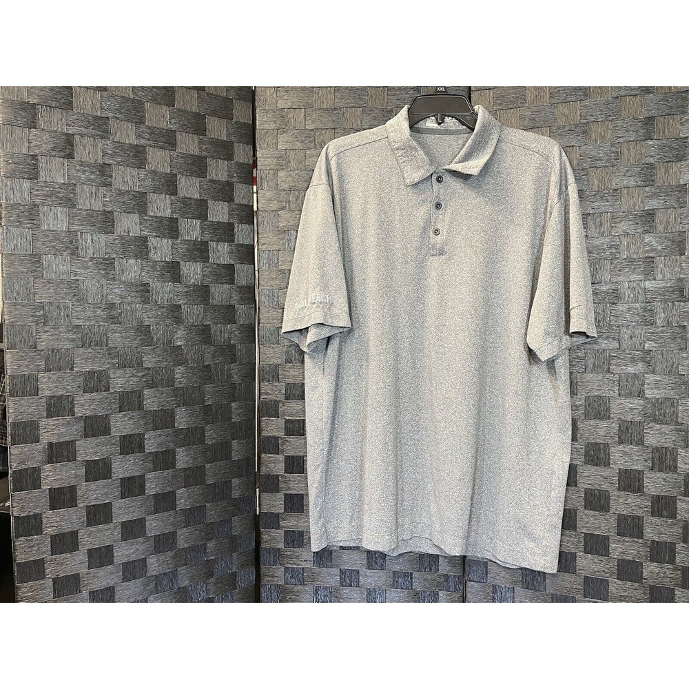 Nike Golf Dri-Fit Soil Tech Polo Shirt 1/4 Button Mens Size XL Grey/Gray